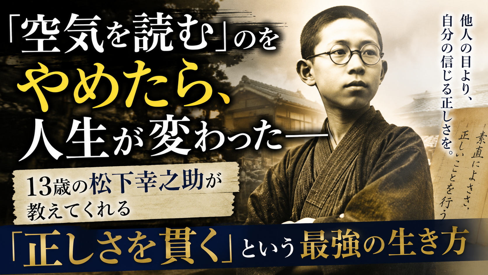 あなたは今日も「黙って頷いて」いませんか？——13歳の松下幸之助が見せた、たった一つの「最強の習慣」