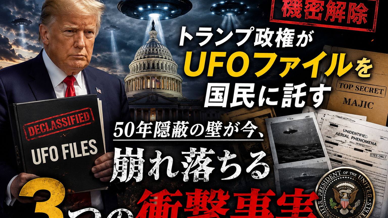 【衝撃】トランプ政権がUFOファイルを国民に託した——50年隠蔽の壁が今、音を立てて崩れ始めた