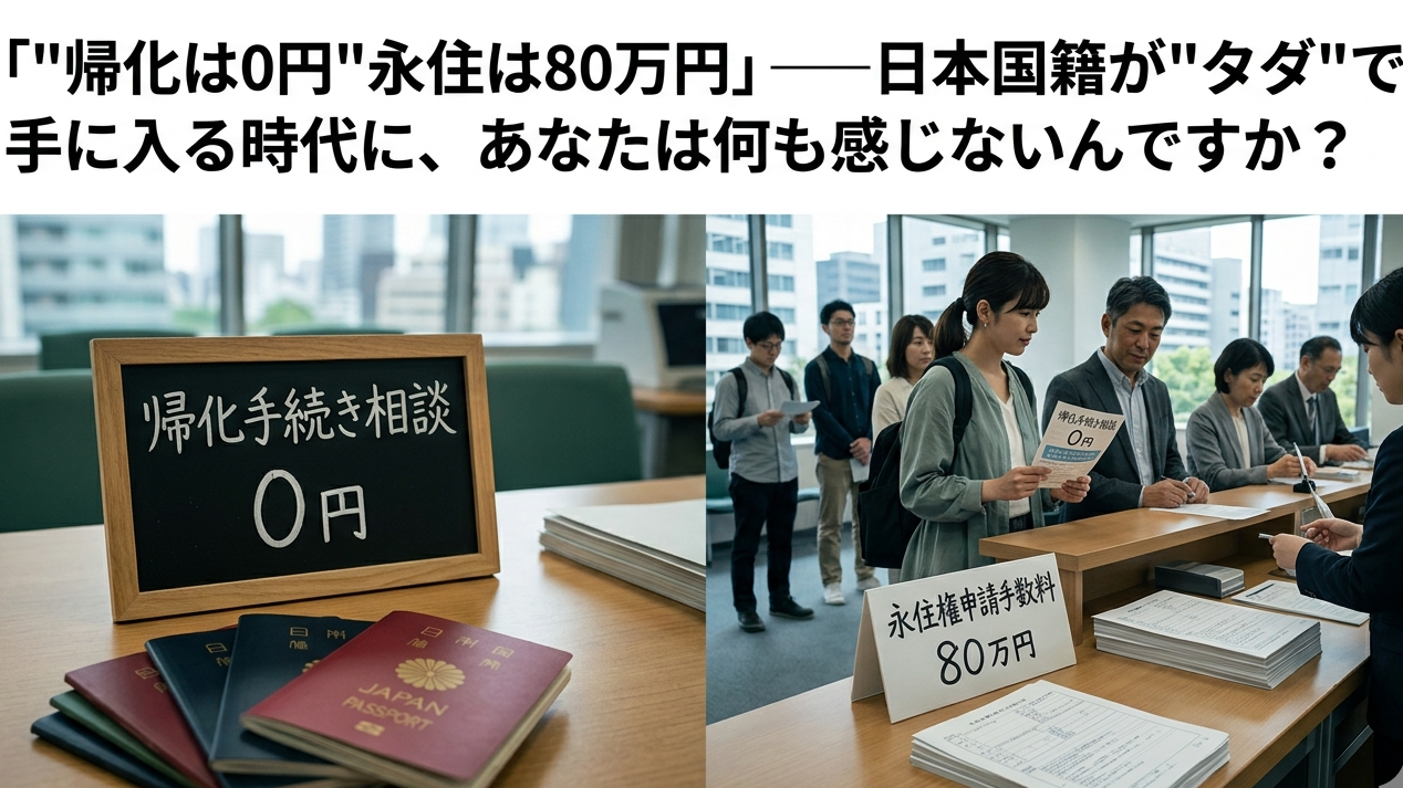 「帰化は0円、永住は80万円」──国籍が"タダ"で手に入る日本、あなたは気づいていましたか？