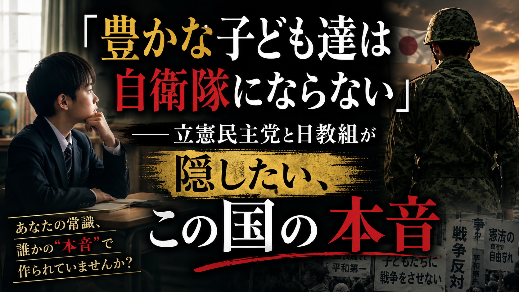 「貧乏人は自衛隊へ行け」——国会議員が隠せなかった、日教組の本音
