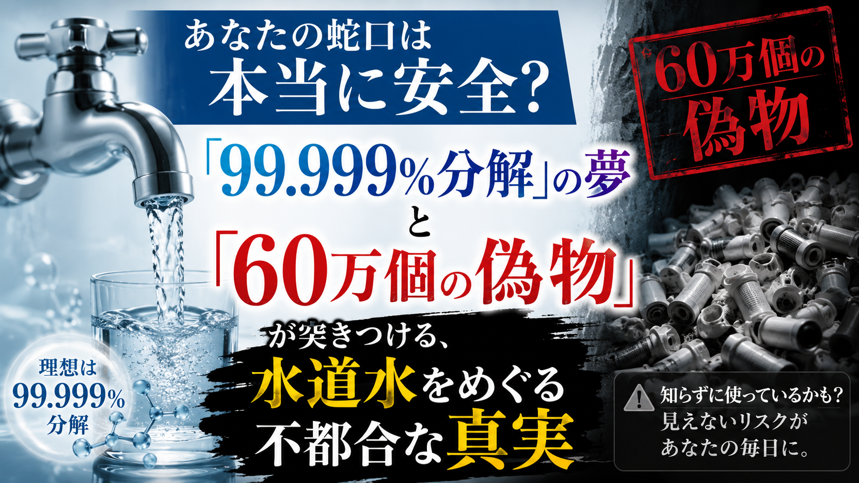 「浄水器、それ本物ですか?―『99.999%』の希望と『60万個』の罠、あなたの蛇口はどっち側?」