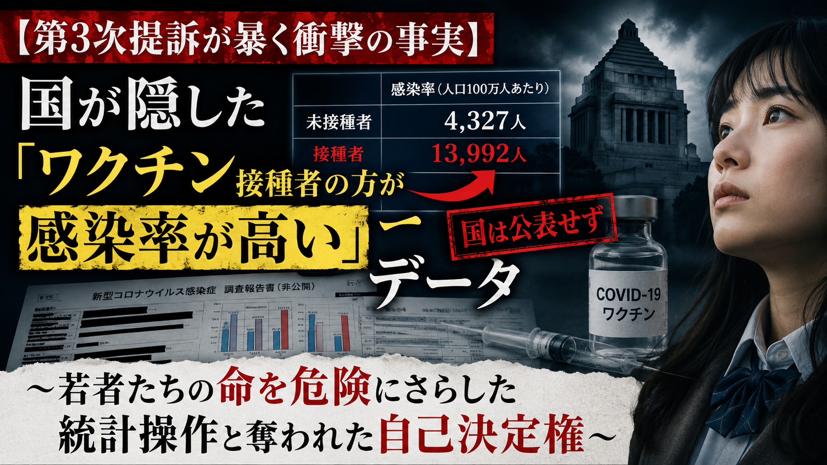 【第3次提訴が暴く】「打てば感染しにくい」は国が作った虚像だった？〜若者たちの命を危険にさらした統計操作の真相