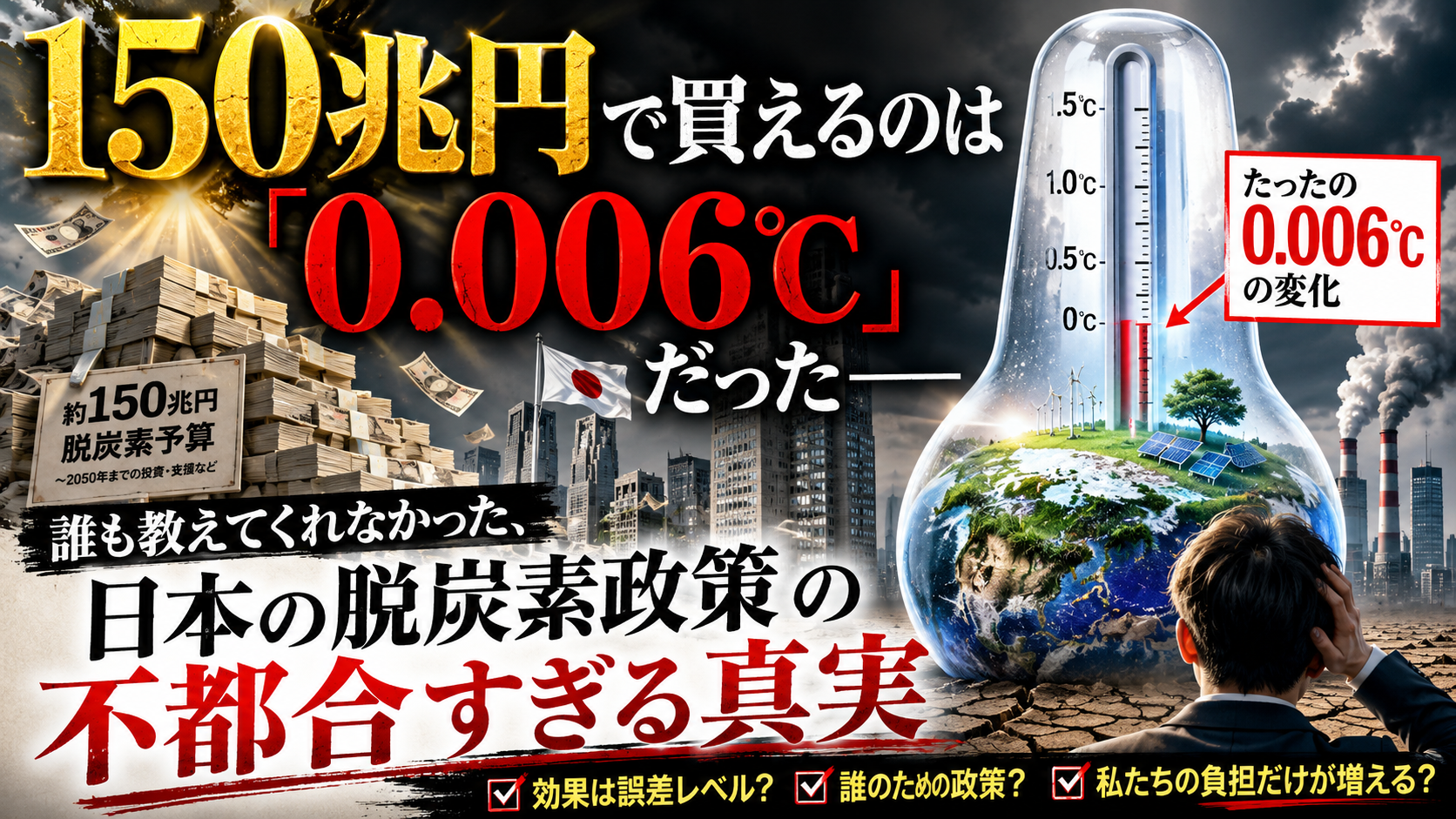「150兆円で0.006℃」――この数字を知ったとき、あなたはどう感じますか？