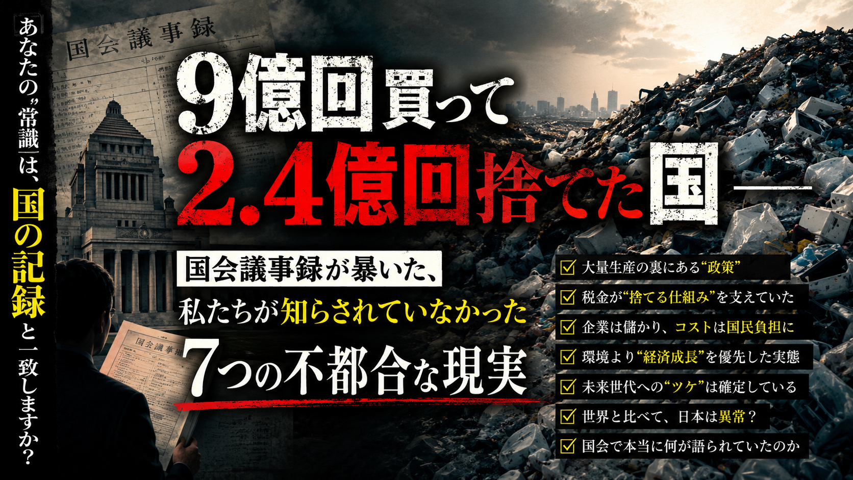 「9億回買って、2.4億回捨てた」——あなたの税金と健康に、本当は何が起きていたのか 「9億回買って、2.4億回捨てた」——あなたの税金と健康に、本当は何が起きていたのか