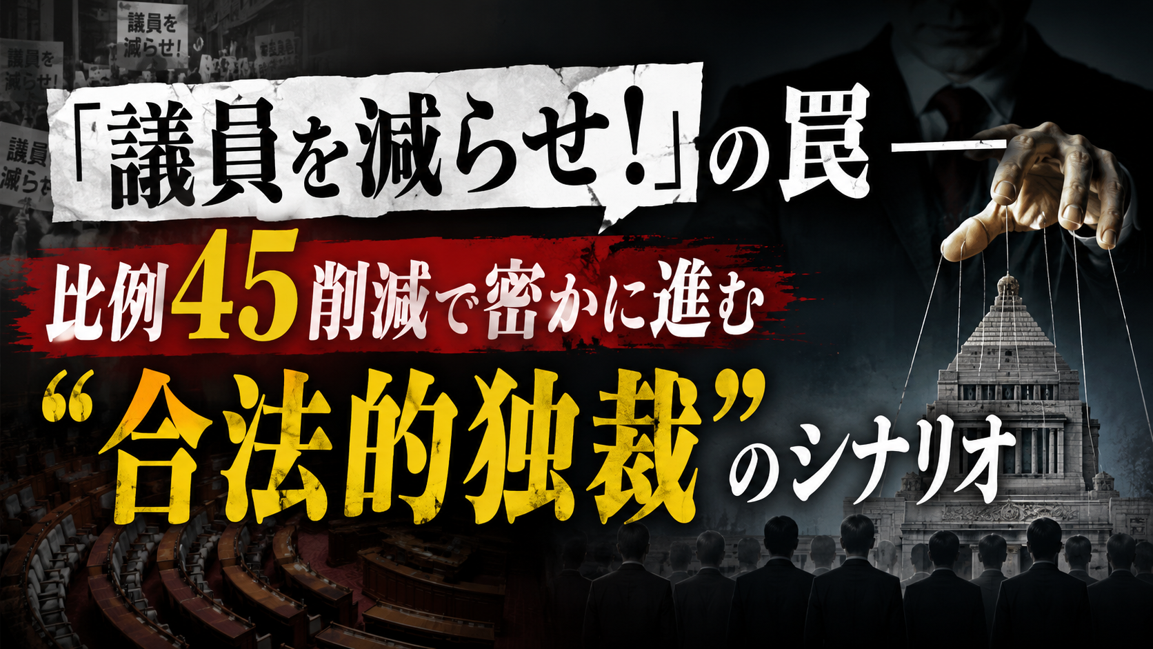 「議員を減らせ！」の罠——比例45削減で密かに進む”合法的独裁”のシナリオ