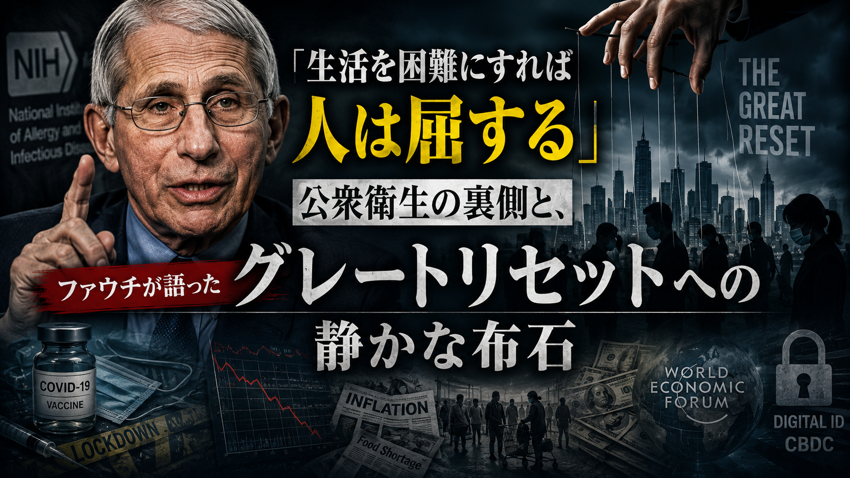 「生活を困難にすれば人は屈する」——ファウチが公言した衝撃の戦略、あなたは知っていますか？