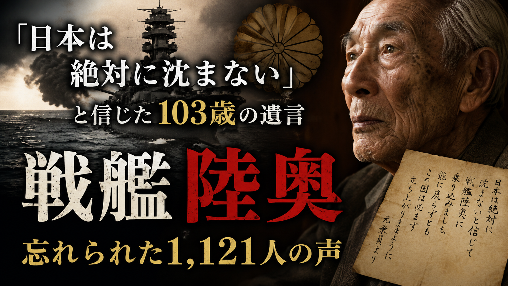 「日本は絶対に沈まない」と信じた103歳の遺言――戦艦陸奥、忘れられた1,121人の声