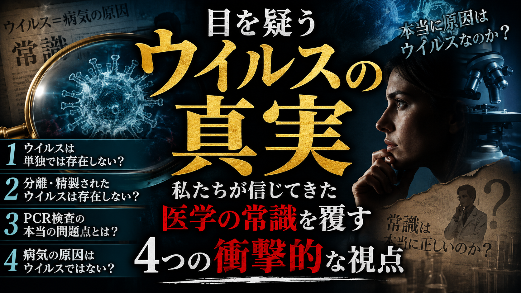 目を疑う「ウイルスの真実」:私たちが信じてきた医学の常識を覆す4つの衝撃的な視点 目を疑う「ウイルスの真実」:私たちが信じてきた医学の常識を覆す4つの衝撃的な視点