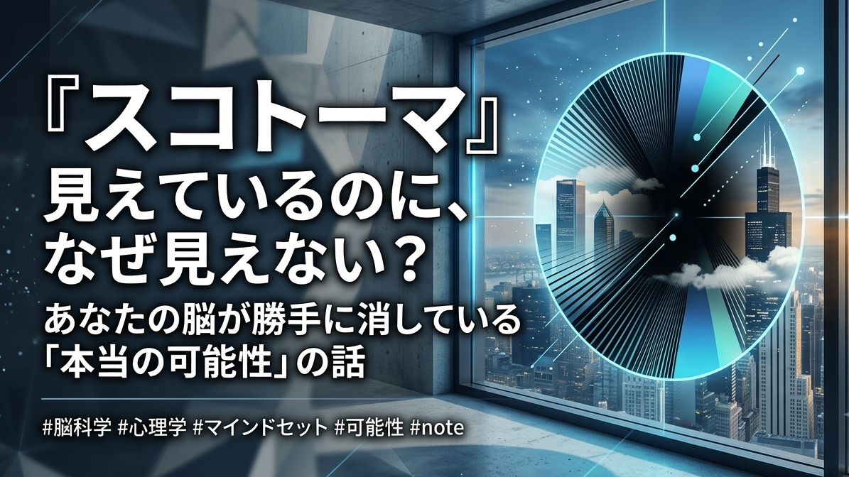 見えているのに、なぜ見えない?"スコトーマ"あなたの脳が勝手に消している「本当の可能性」の話 見えているのに、なぜ見えない?"スコトーマ"あなたの脳が勝手に消している「本当の可能性」の話