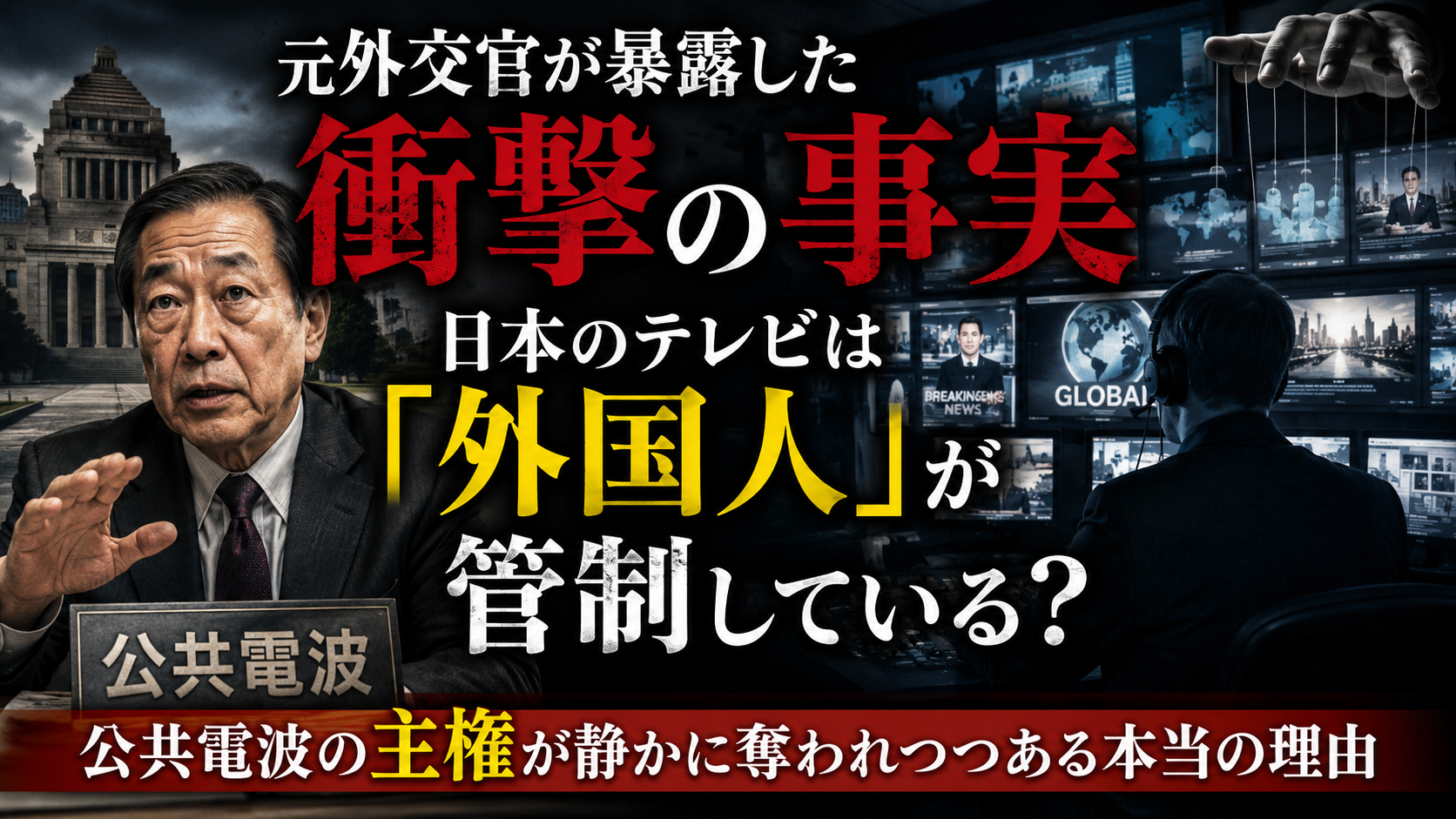元外交官が暴露した衝撃の事実――日本のテレビは「外国人」が管制している？公共電波の主権が静かに奪われつつある本当の理由