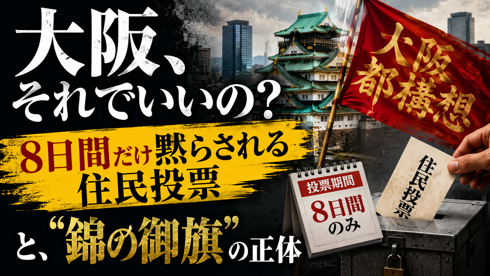 【無料】「大阪、それでいいの?」——8日間だけ黙らされる住民投票と、"錦の御旗"の正体 【無料】「大阪、それでいいの?」——8日間だけ黙らされる住民投票と、"錦の御旗"の正体
