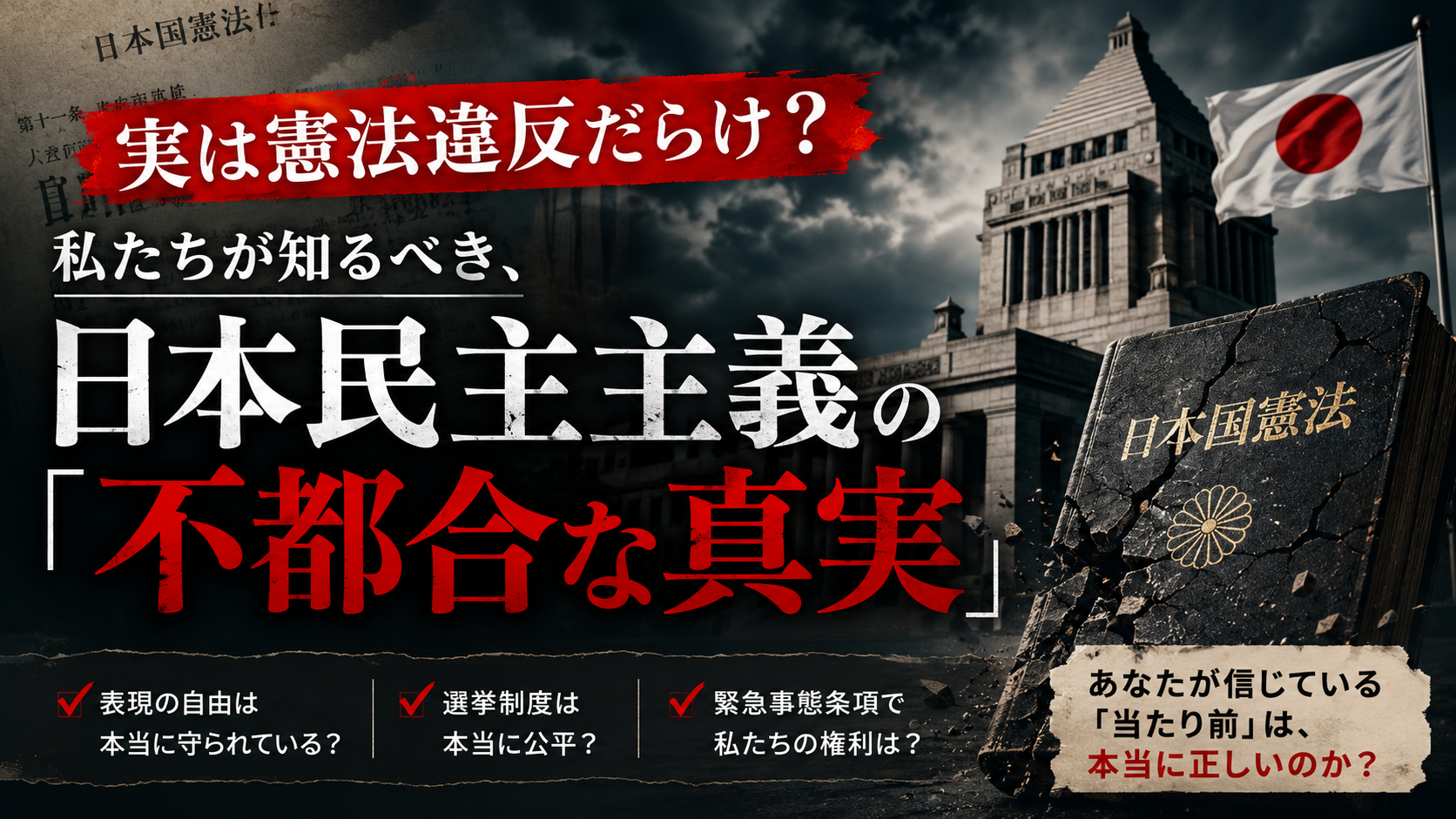 「実は憲法違反だらけ?」私たちが知るべき、日本民主主義の「不都合な真実」 「実は憲法違反だらけ?」私たちが知るべき、日本民主主義の「不都合な真実」