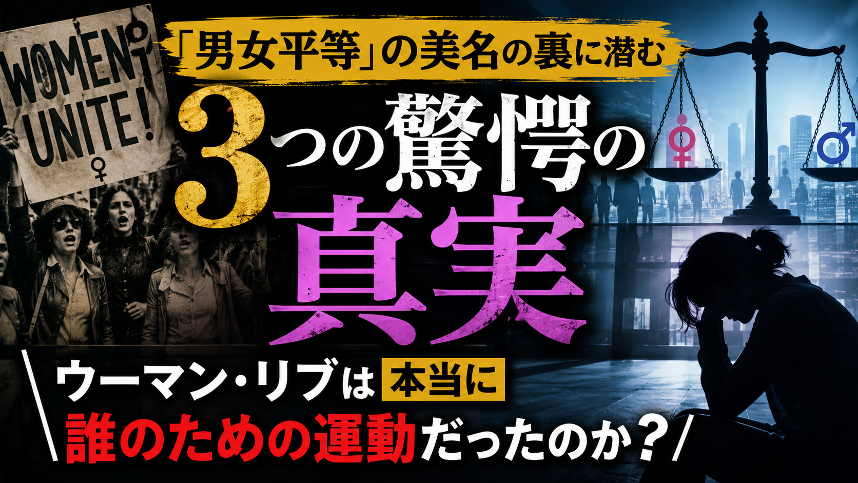 「男女平等」の裏に隠された3つの驚愕の真実|私たちは本当に“解放”されたのか? 「男女平等」の裏に隠された3つの驚愕の真実|私たちは本当に“解放”されたのか?