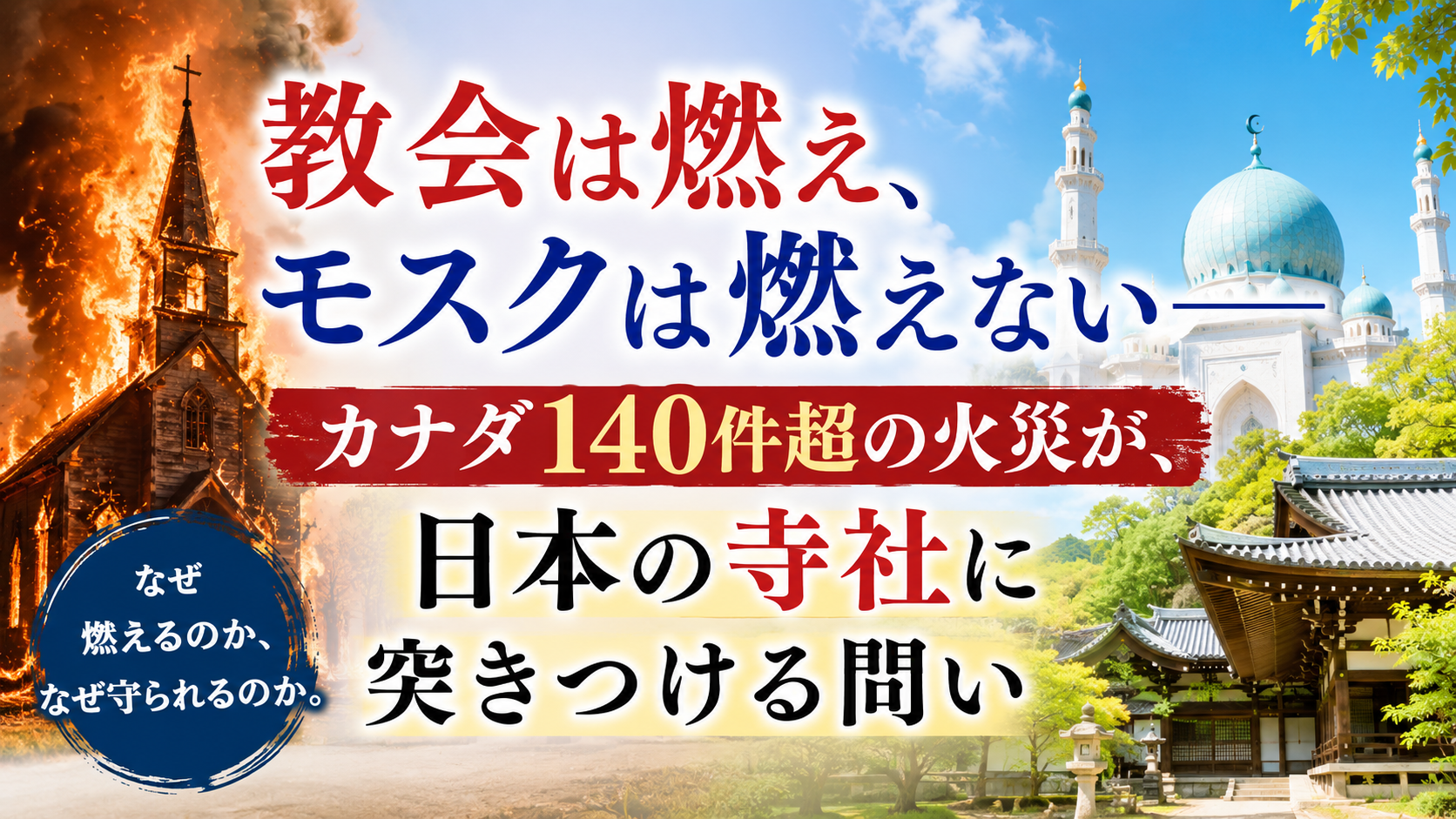 教会は140超、モスクはゼロ。その差を見てから、寺社の火を考えてほしい 教会は140超、モスクはゼロ。その差を見てから、寺社の火を考えてほしい