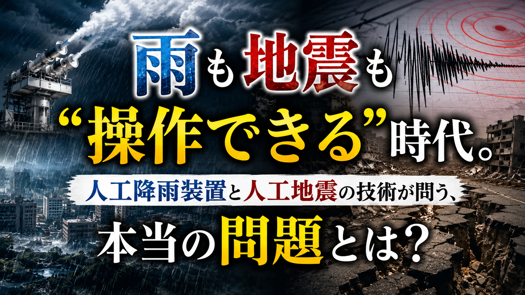 雨も地震も“操作できる”時代が来ている。人工降雨装置が問う、本当の問題とは？