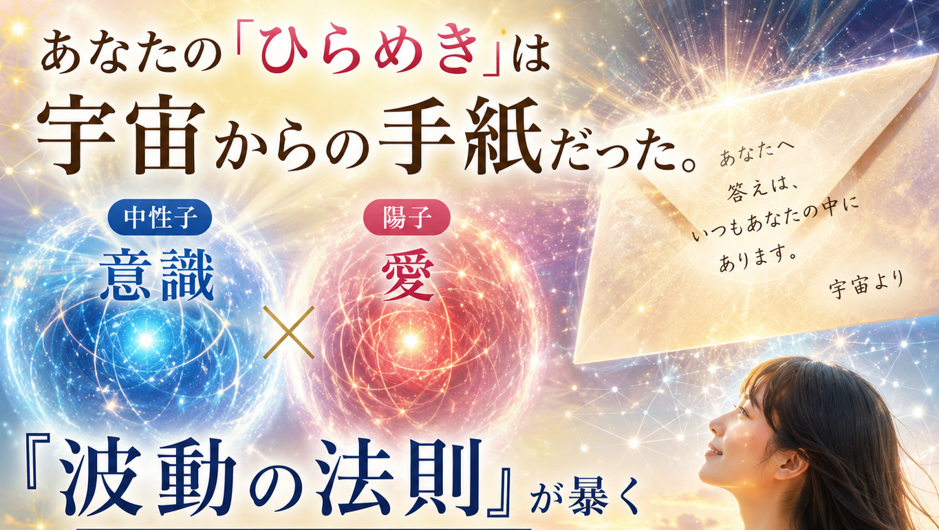 あなたの「ひらめき」は宇宙からの手紙だった。中性子は意識、陽子は愛――『波動の法則』が暴く人生の取扱説明書