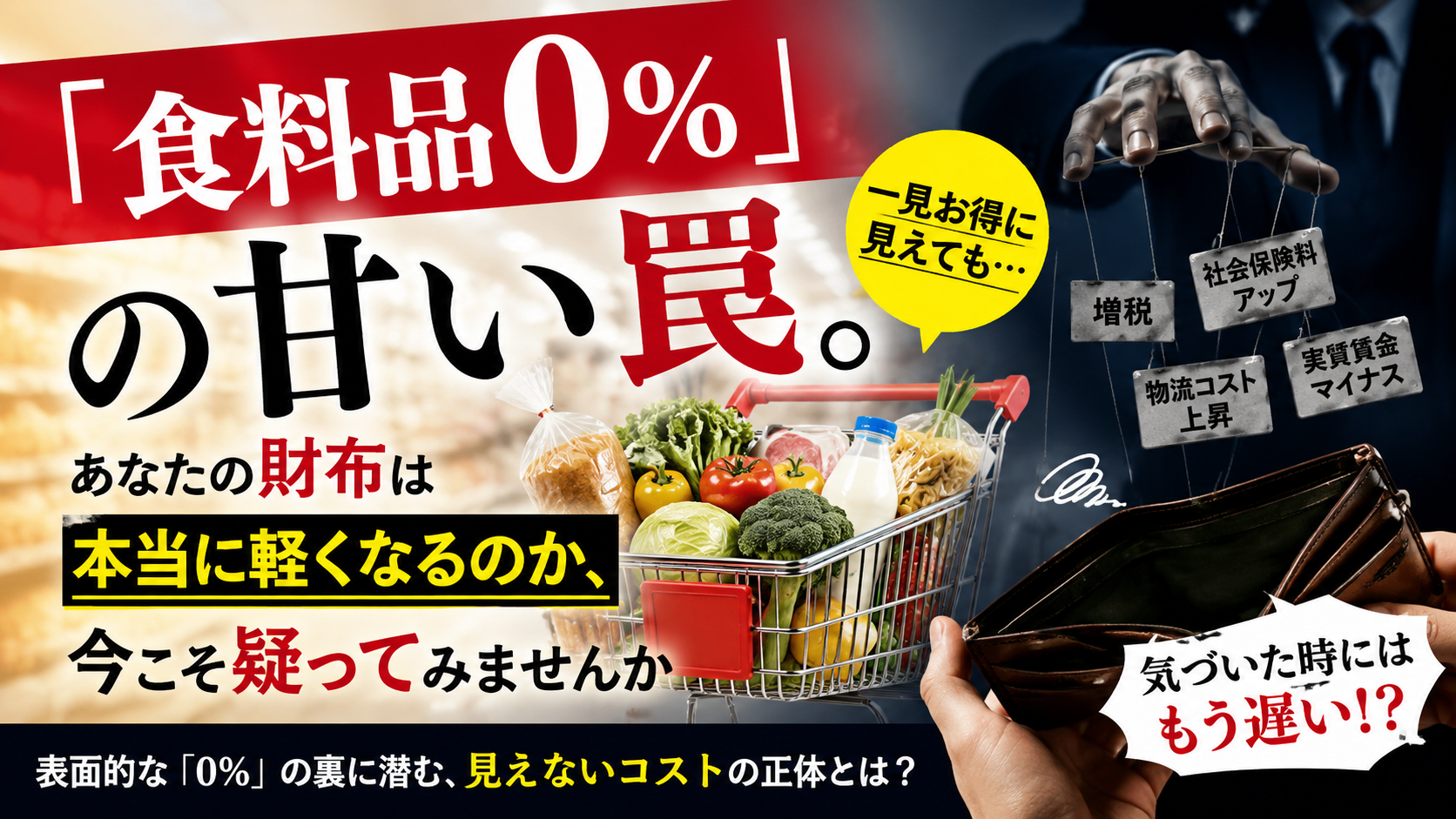 「食料品0%」の甘い罠。あなたの財布は本当に軽くなるのか、今こそ疑ってみませんか