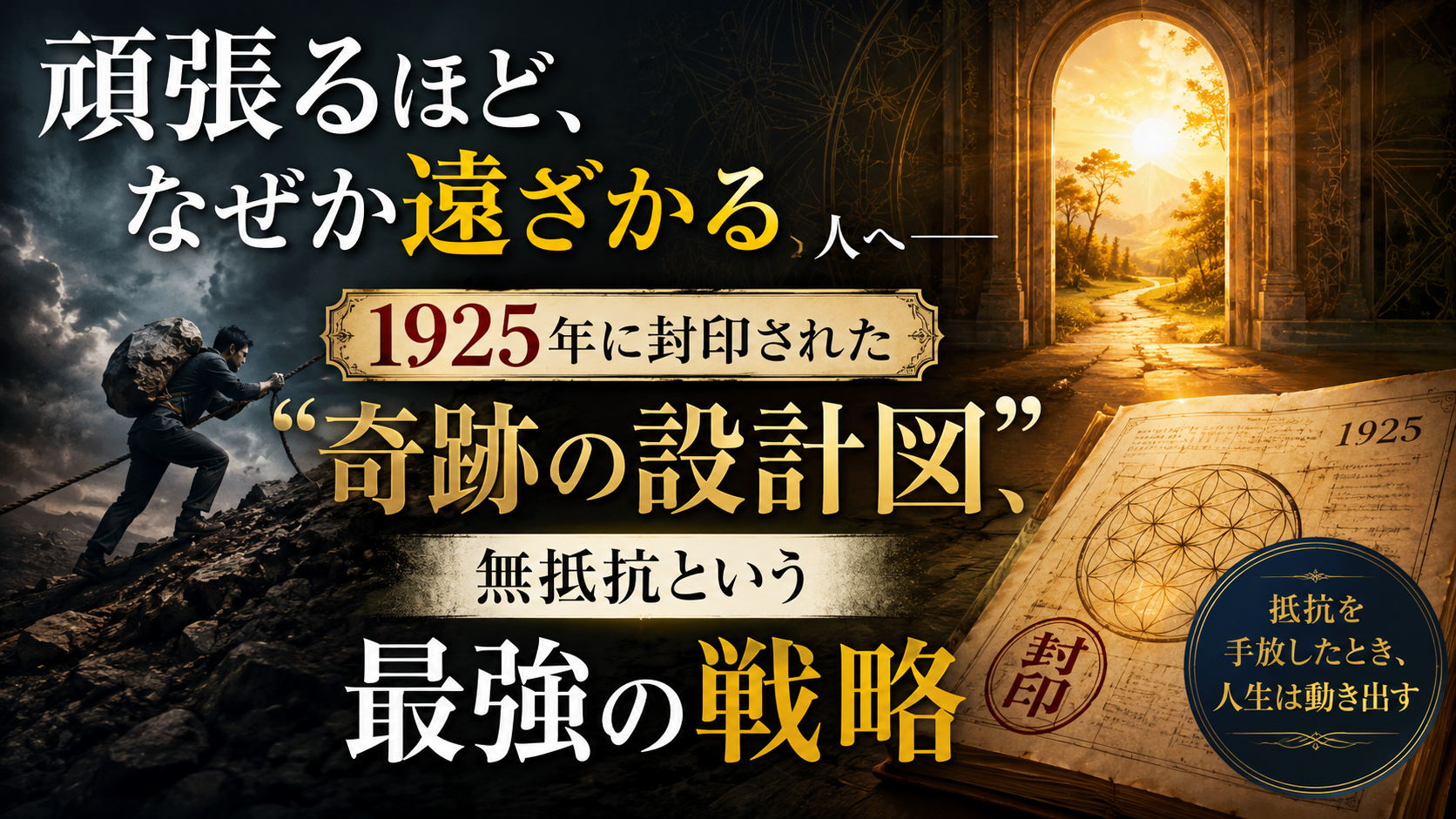 「頑張るほど、なぜか遠ざかる」人へ——1925年に封印された”奇跡の設計図”、無抵抗という最強の戦略