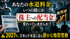 あなたの水道料金、いつの間にか「株主への配当金」に変わっていませんか？──2027年、日本の下水道に迫る静かな地殻変動