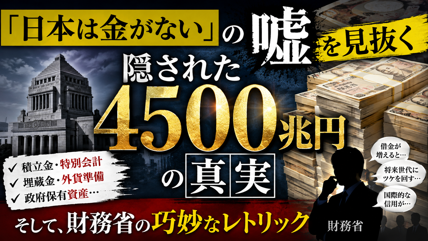 「日本は金がない」は本当か? 4500兆円の国富が暴く、財務省が隠したい真実 「日本は金がない」は本当か? 4500兆円の国富が暴く、財務省が隠したい真実