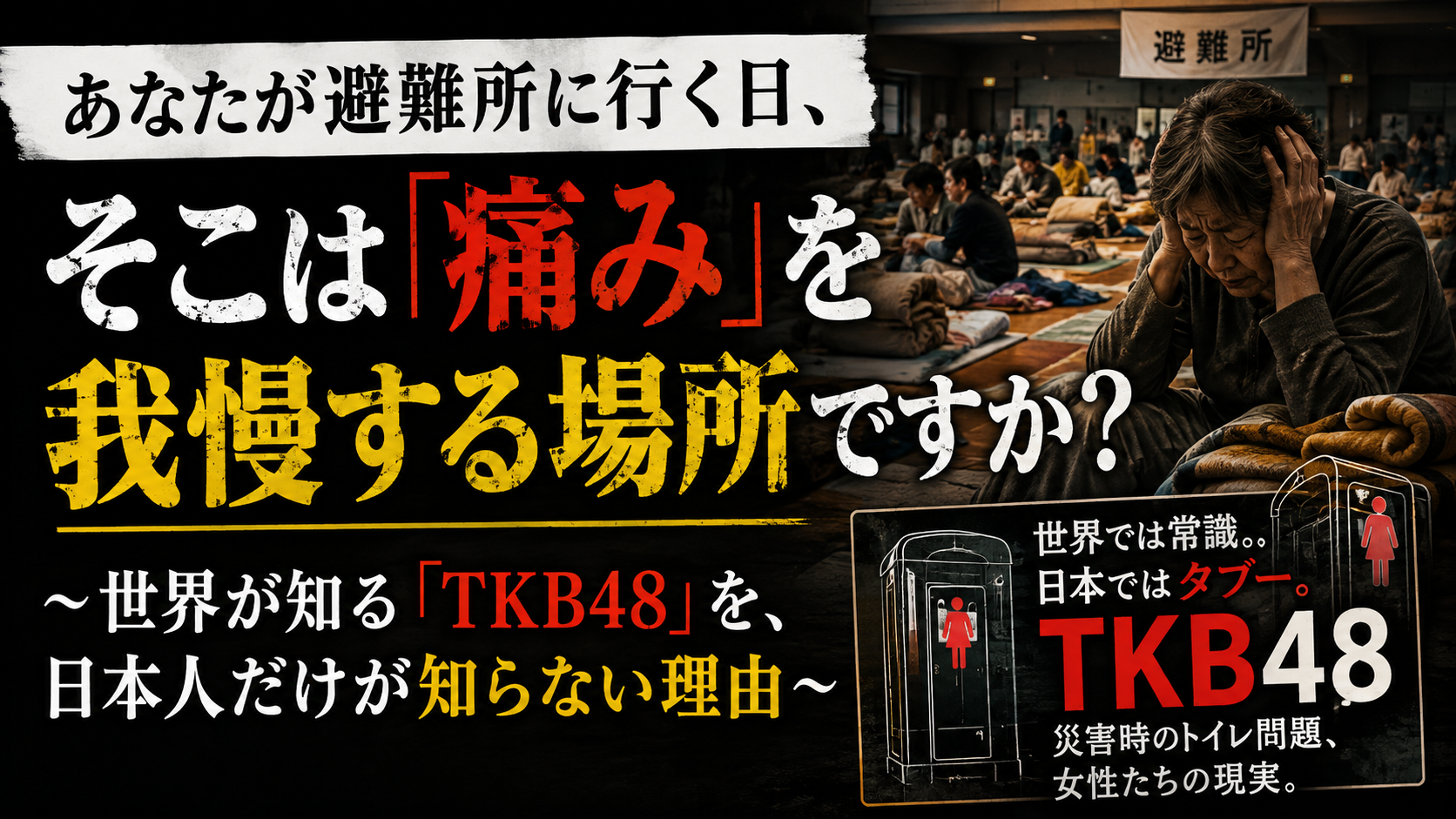 あなたが避難所に行く日、そこは「痛み」を我慢する場所ですか？ ～世界が知る「TKB48」を、日本人だけが知らない理由～