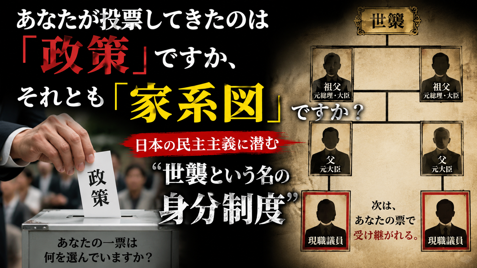 日本の議員、実は「4人に1人」が親の跡継ぎだと知っていましたか? 日本の議員、実は「4人に1人」が親の跡継ぎだと知っていましたか?