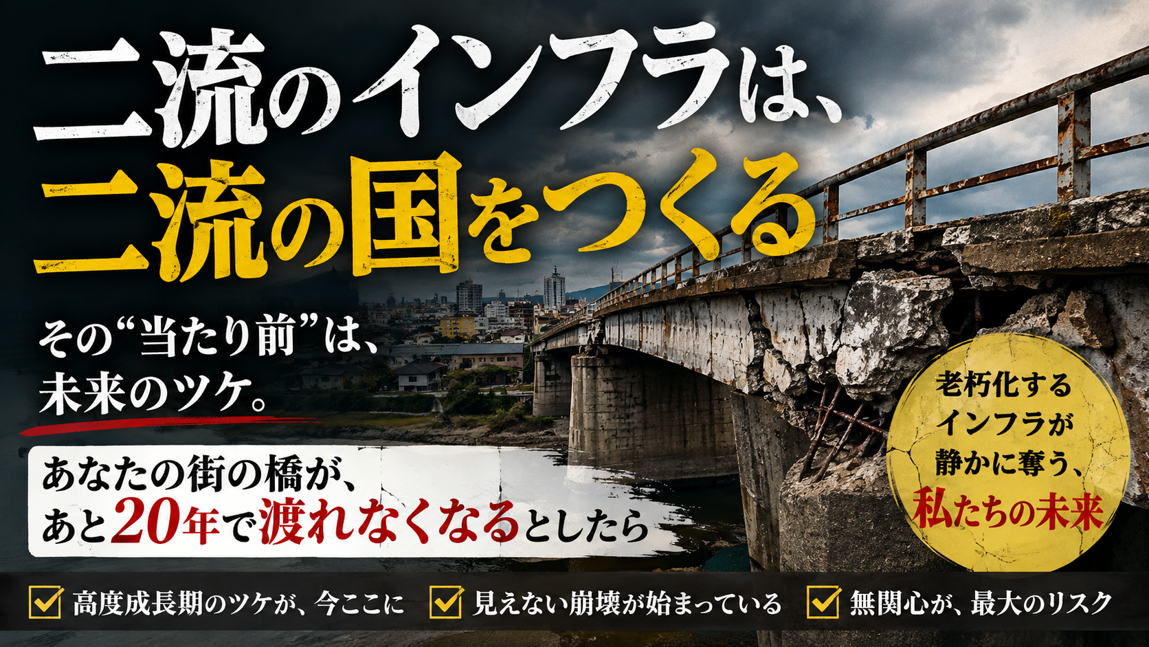 あなたが渡っているその橋、あと20年後も無事だと言い切れますか