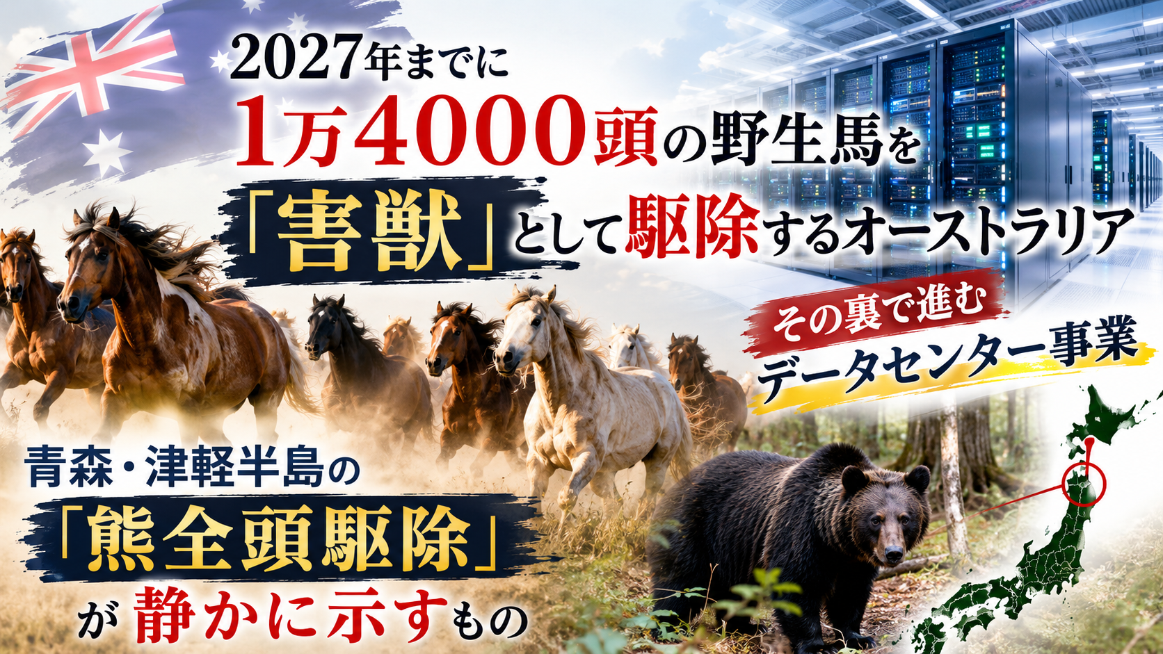 2027年までに1万4000頭の野生馬を「害獣」として駆除するオーストラリア。その裏で進むデータセンター事業